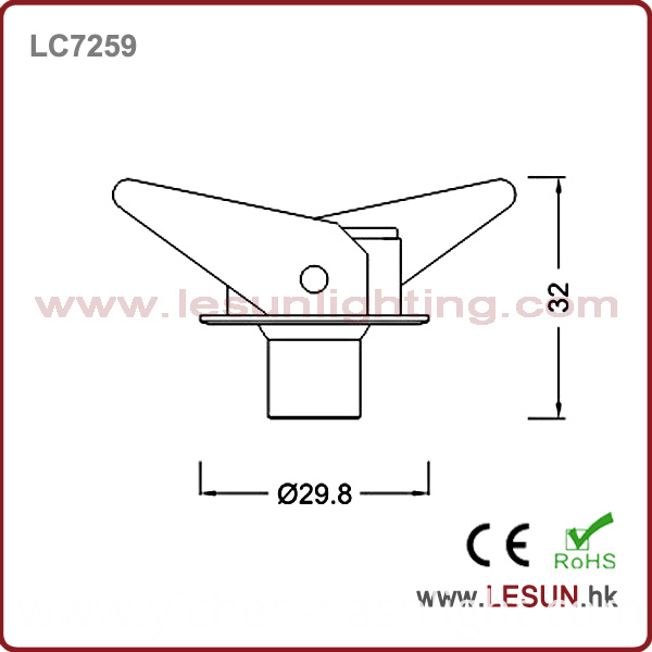 3W Recessed LED Cabinet Light